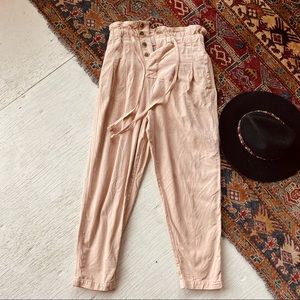 Free People paper bag trouser pants in a light pink size M